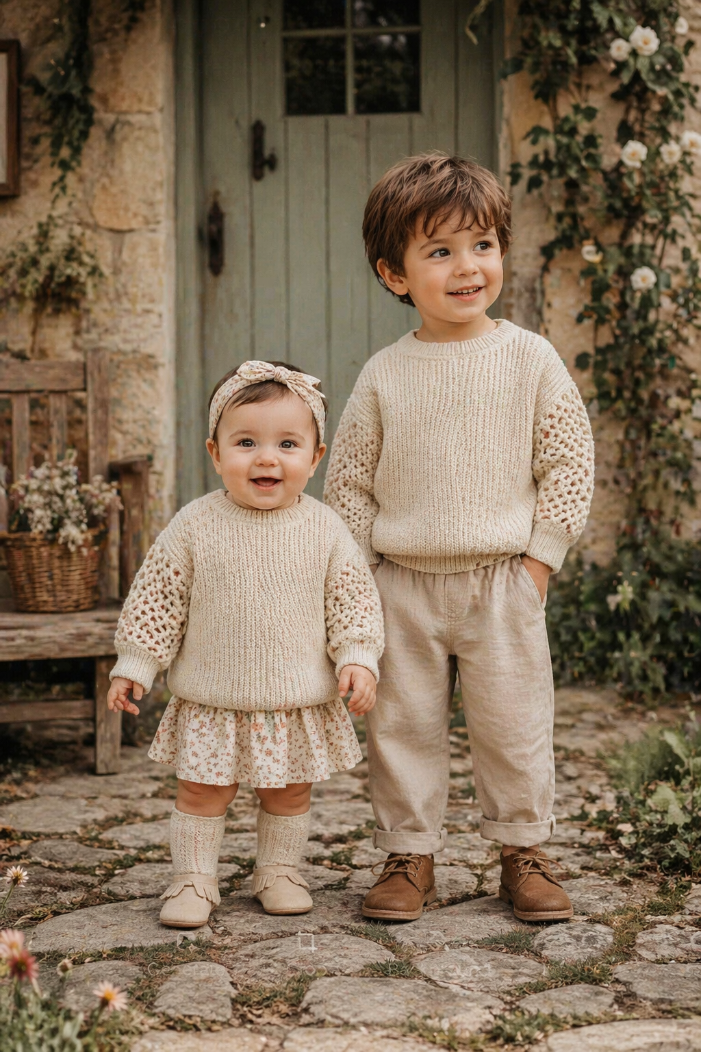 Beige Knitted Sweater Gender Neutral  #1000239