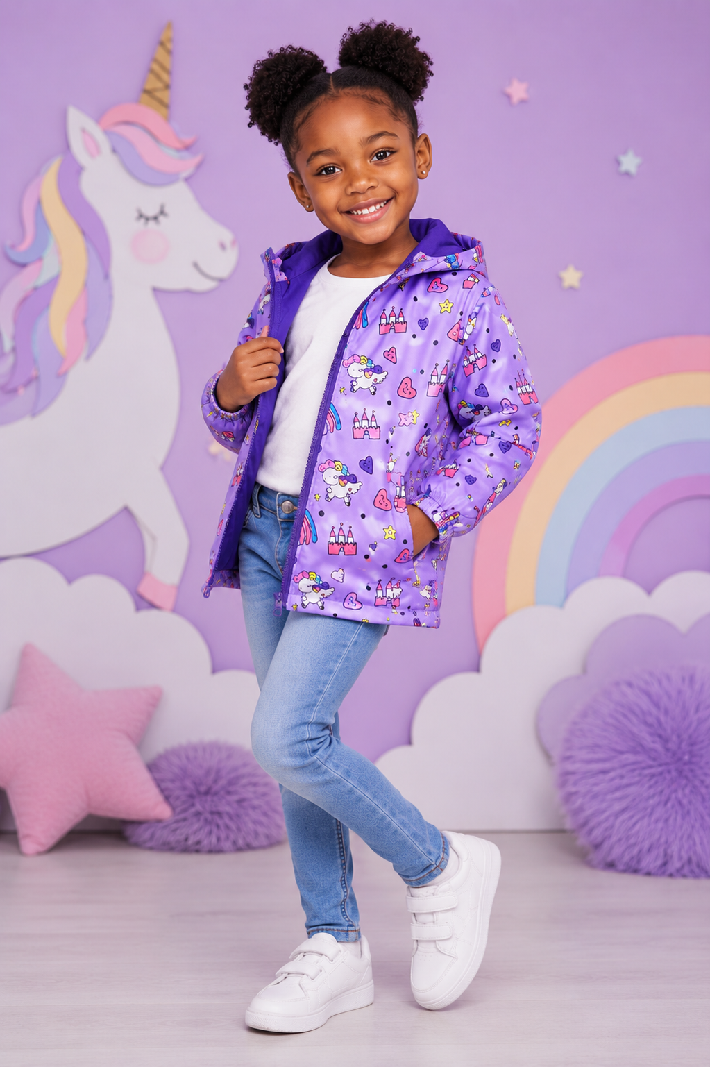 Purple Unicorn Hooded Windbreaker #1000210