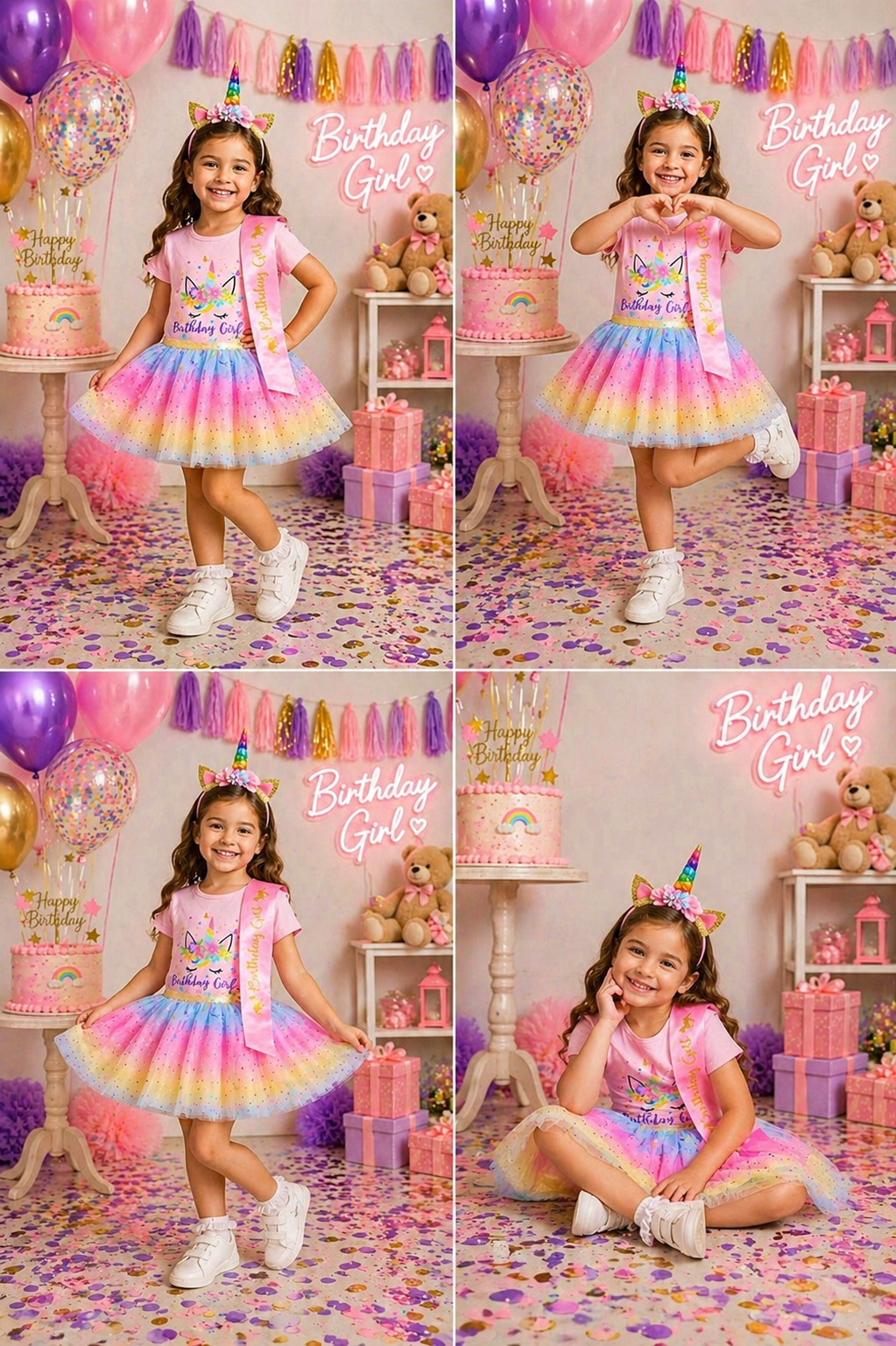 4PSC Happy Birthday Outfit  Unicorn #1000198