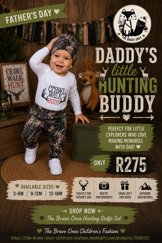 Crawl, Walk, Hunt Romper with Camo Pants and Beanie #2000127