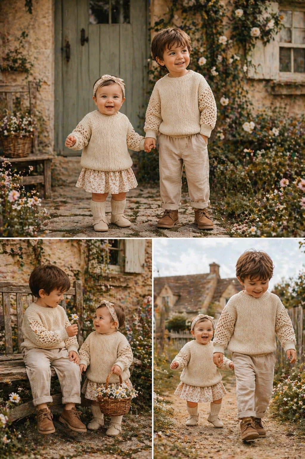 Beige Knitted Sweater Gender Neutral  #1000239