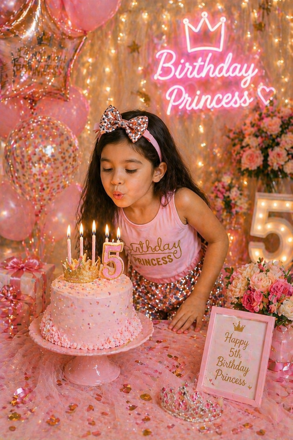 Birthday Princess Top with Sequins Shorts and Headband #1000289