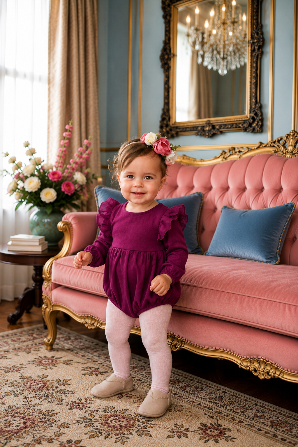 Plum Balloon Romper #100042