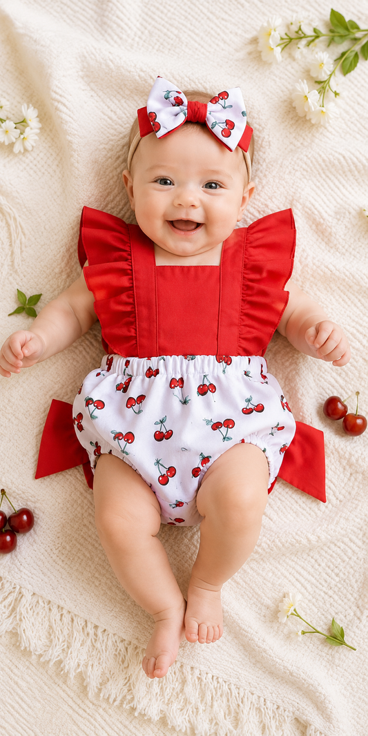 Cherry Ruffle Romper #1000172
