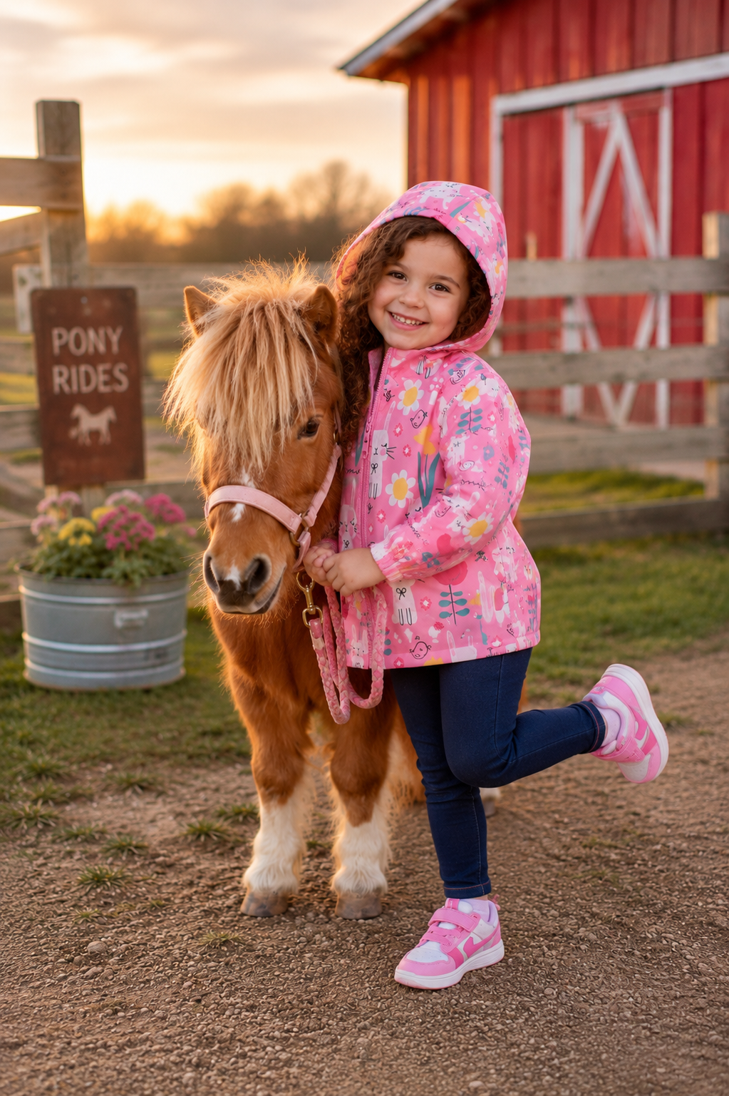 Pink Bunny Hooded Windbreaker #1000207