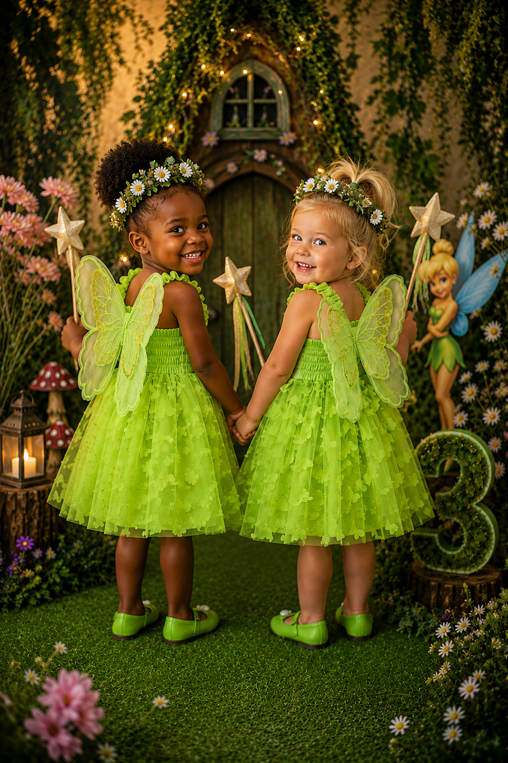 Lime Green Mesh Butterfly Dress #1000566