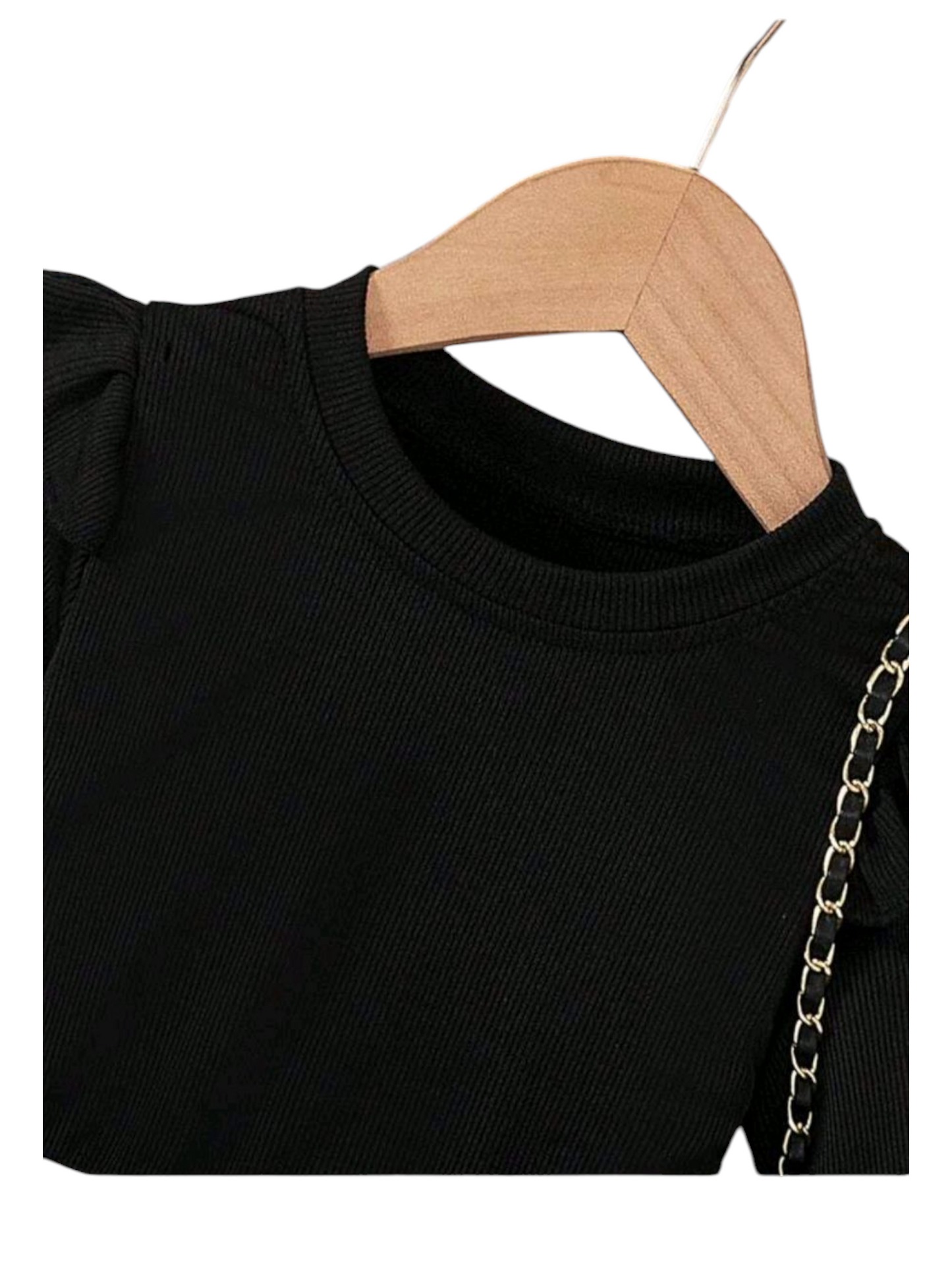 Black and Champagne Floral Long Sleeve Dress #1000346