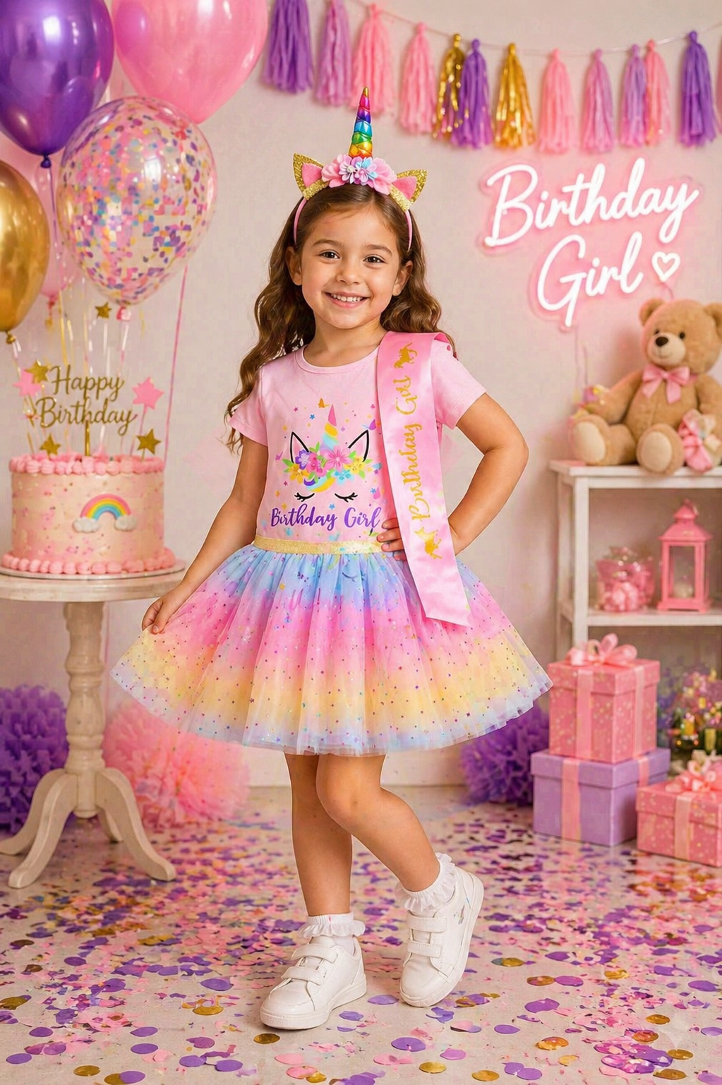 4PSC Happy Birthday Outfit  Unicorn #1000198