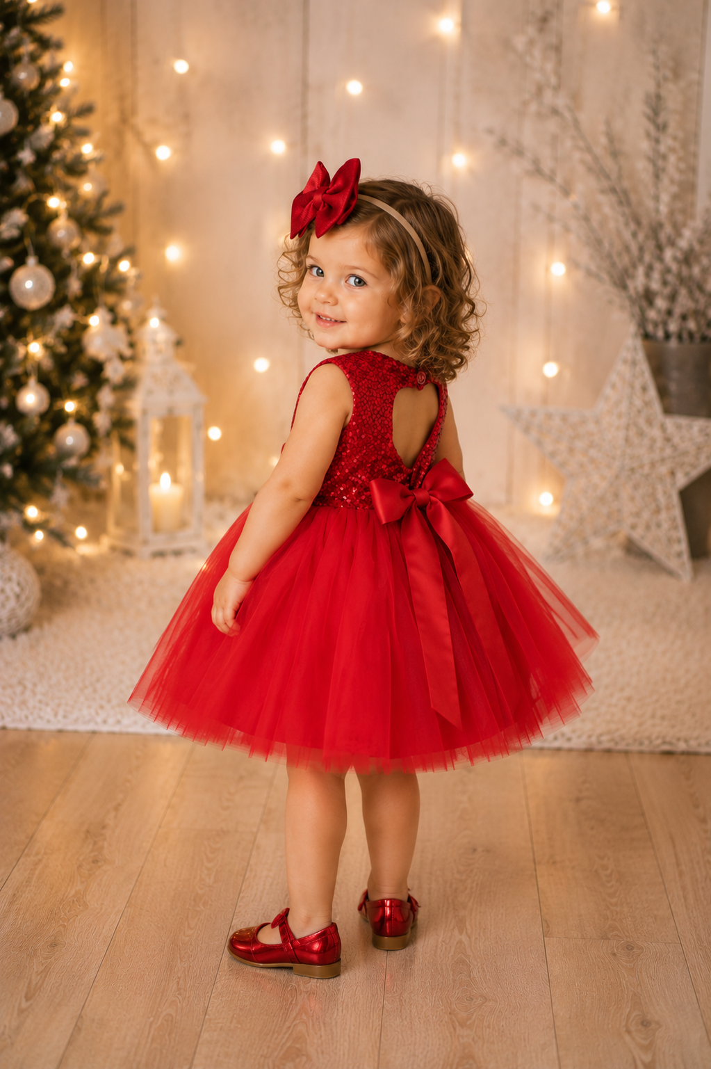 Red Sequins Tutu Dress #1000141