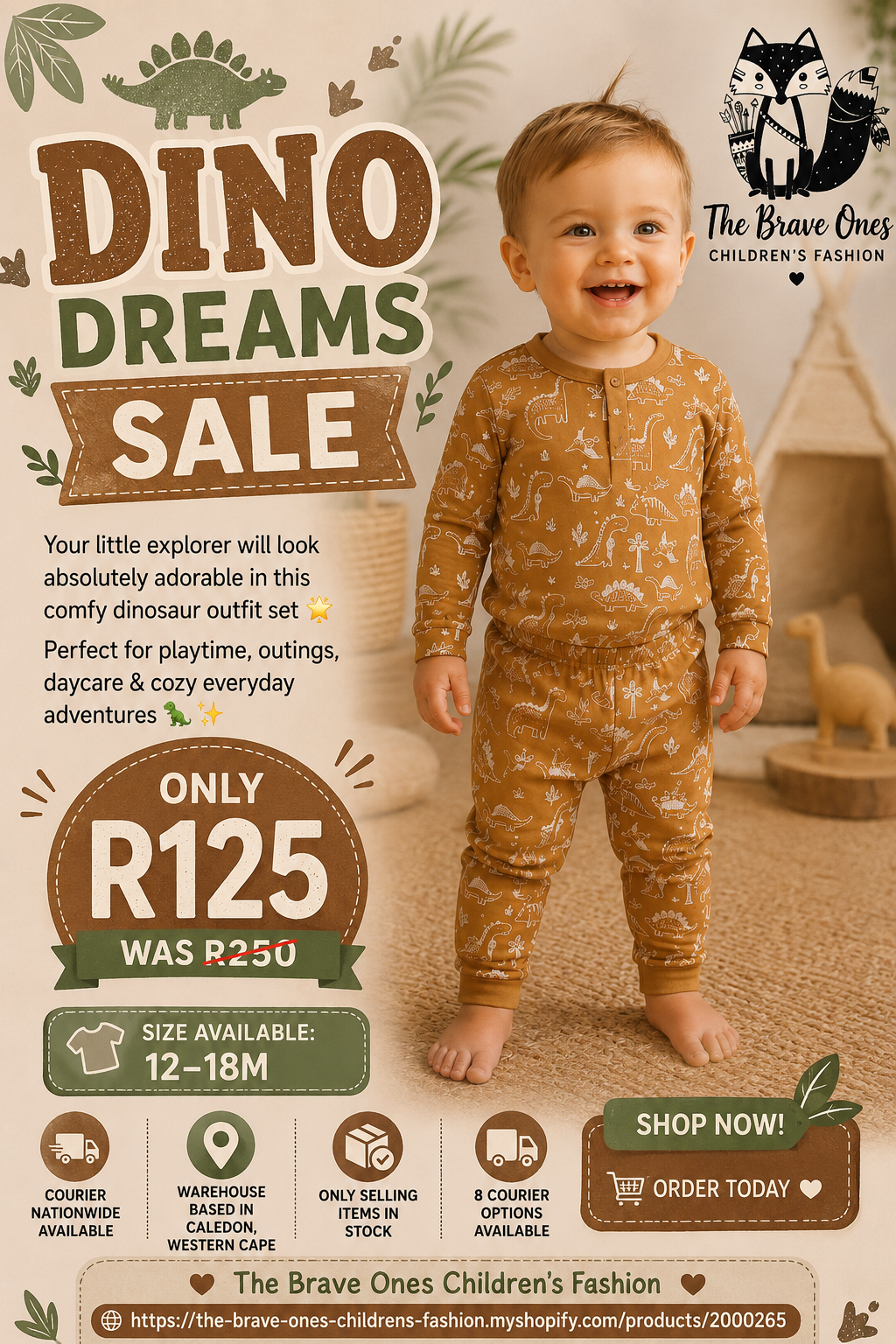 Caramel Dinosaur Casual Wear #2000265