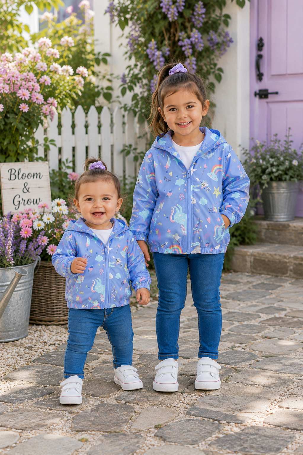 Blue Unicorn Rainbow Windbreaker Jacket #1001099