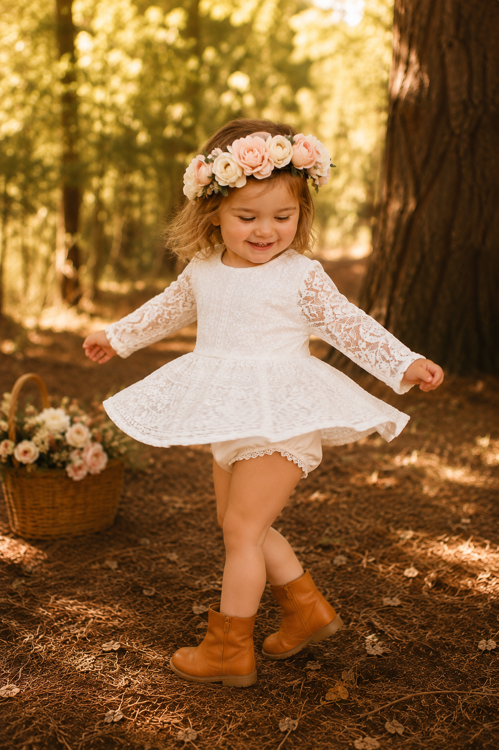 Long Sleeve Lace Romper Dress #1000667