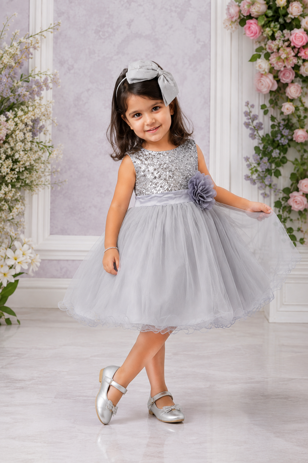Silver Sequin Special Occasions Dress #1000742