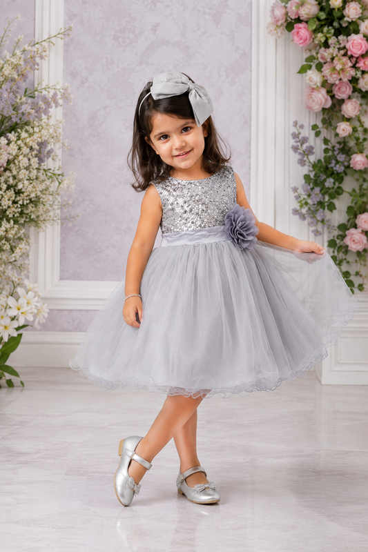 Silver Sequin Special Occasions Dress #1000742