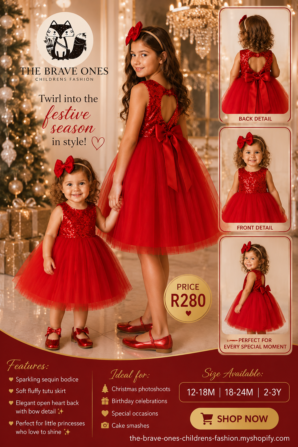 Red Sequins Tutu Dress #1000141