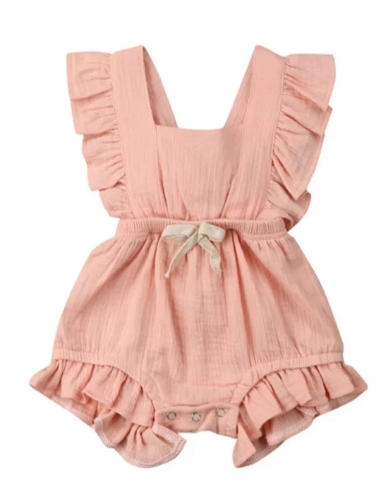 Peach Ruffle Romper #1000163