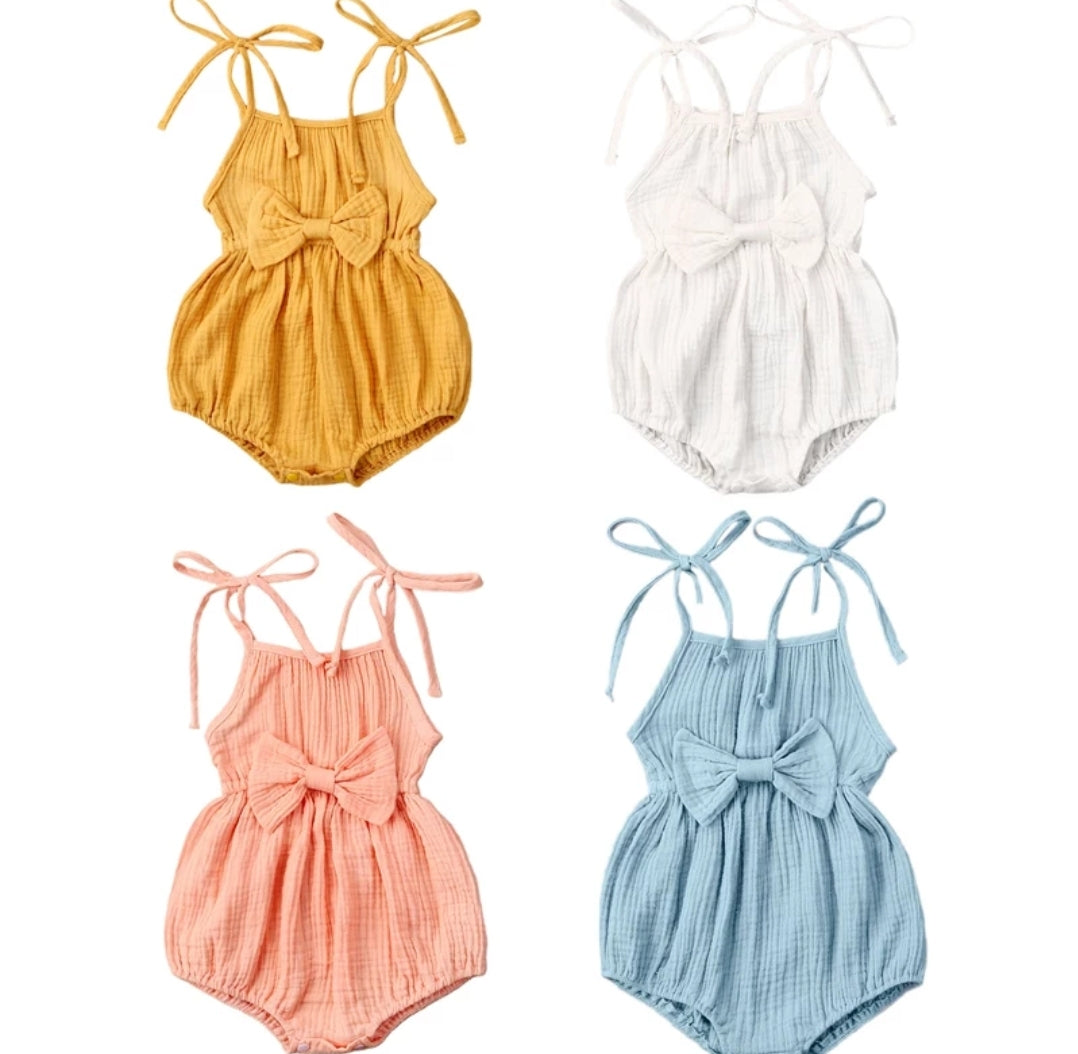 Peach Boho Muslin Romper #1000739