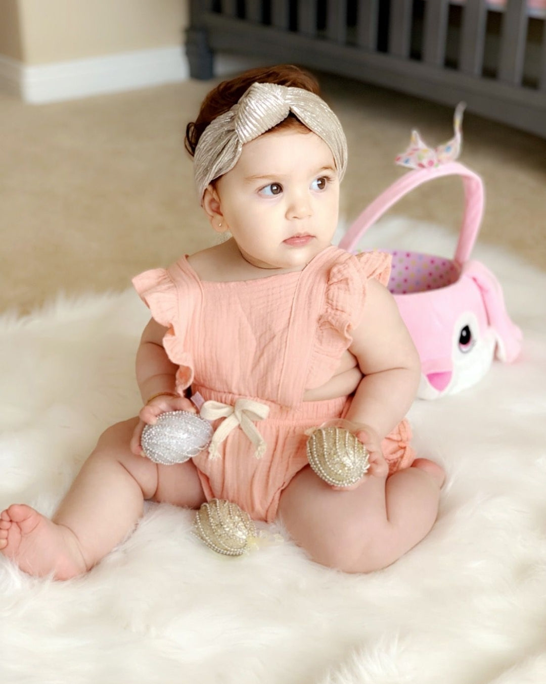 Peach Ruffle Romper #1000163