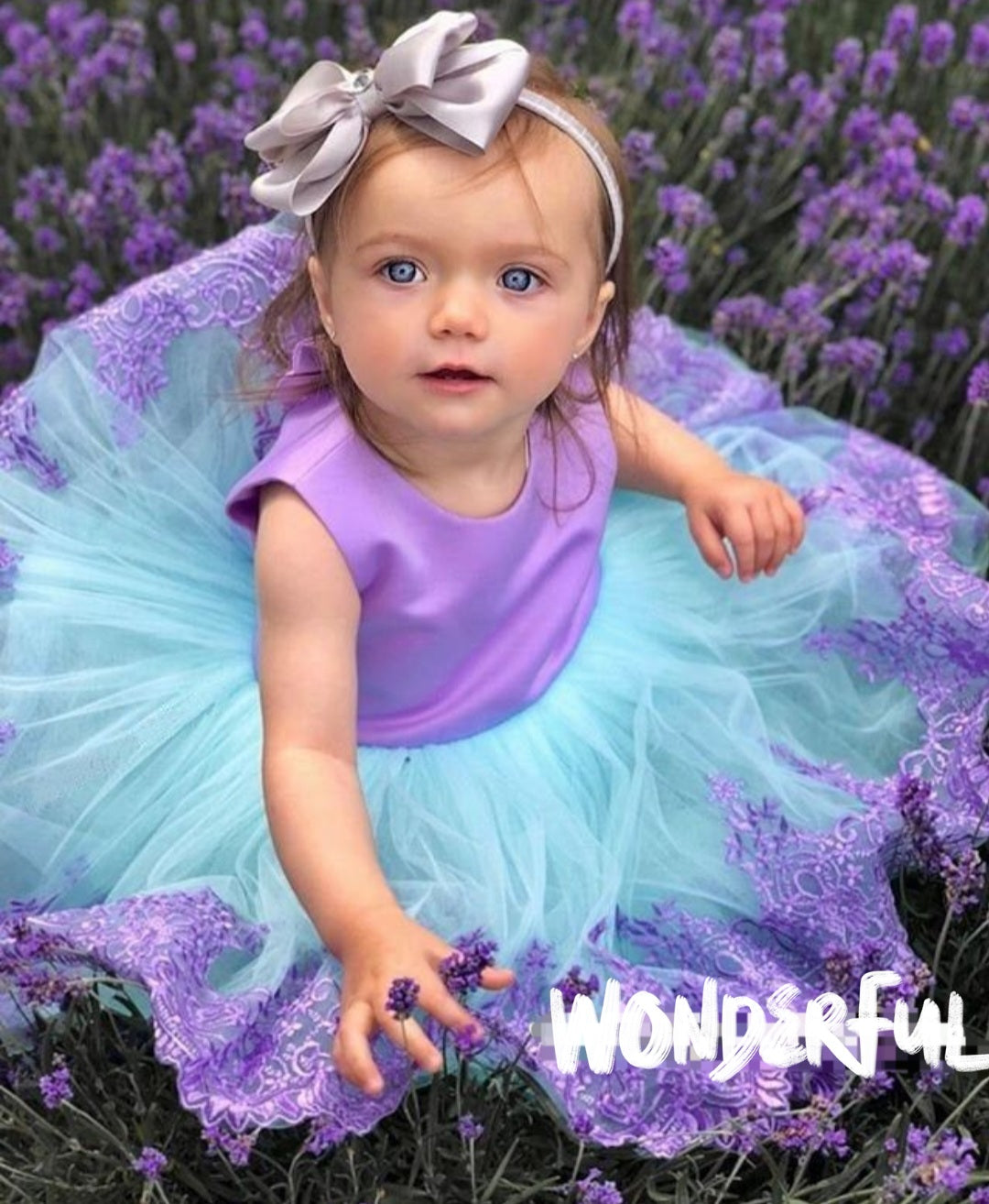 Purple Lace Dress With Bow Detail #1001009