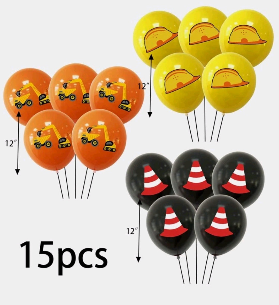 Caution Construction 15PSC Balloon Set #500040
