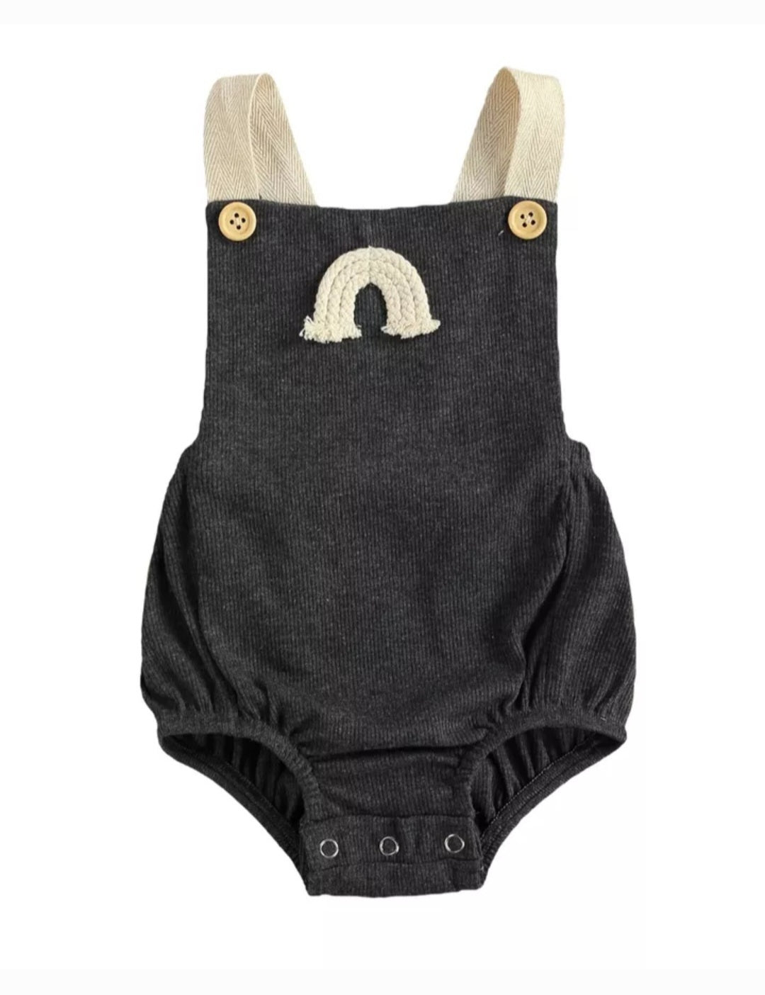 Charcoal Rainbow Romper Gender Neutral  #2000151
