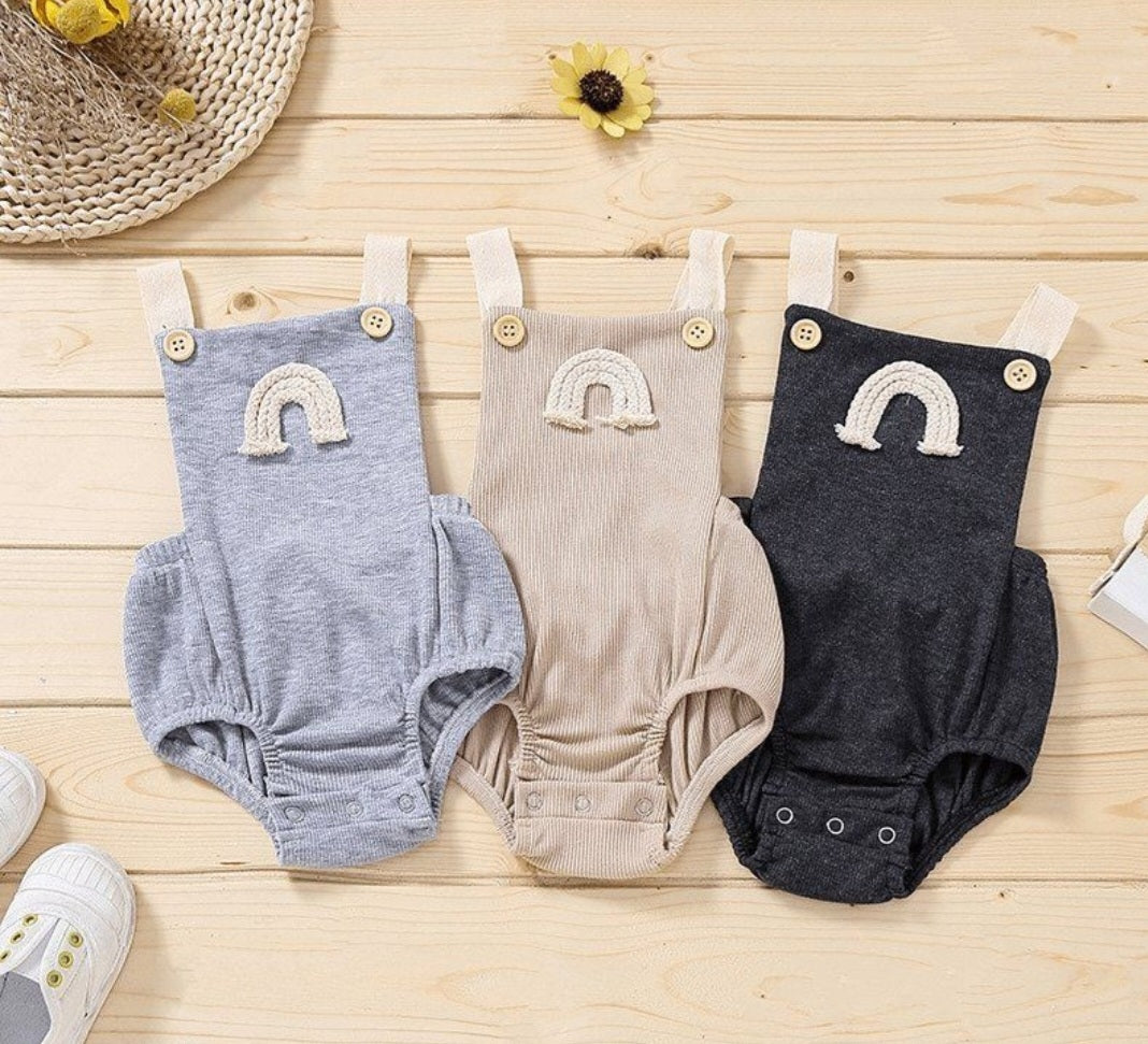 Charcoal Rainbow Romper Gender Neutral  #2000151