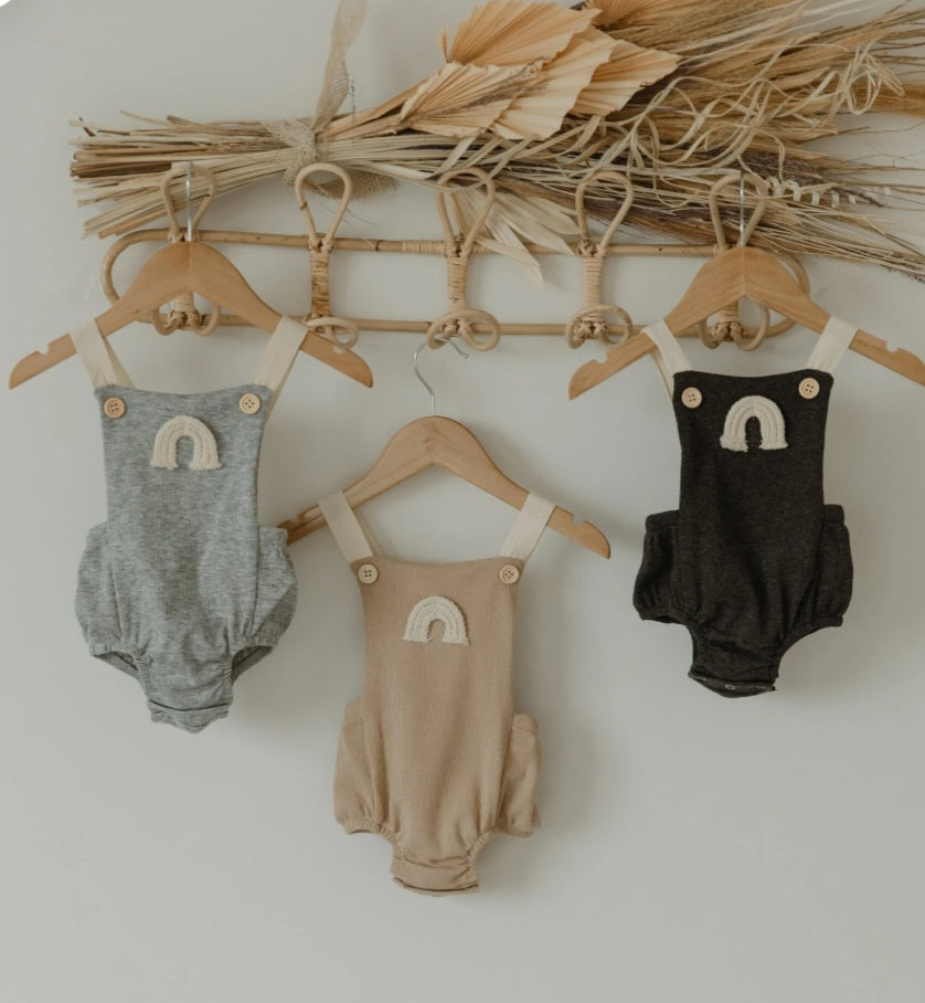 Charcoal Rainbow Romper Gender Neutral  #2000151