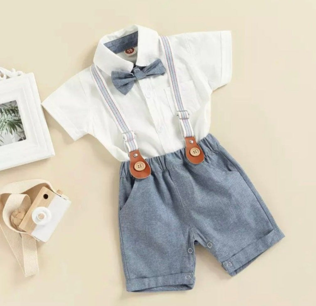 Blue And White Gentleman Suit 4PSC #2000344