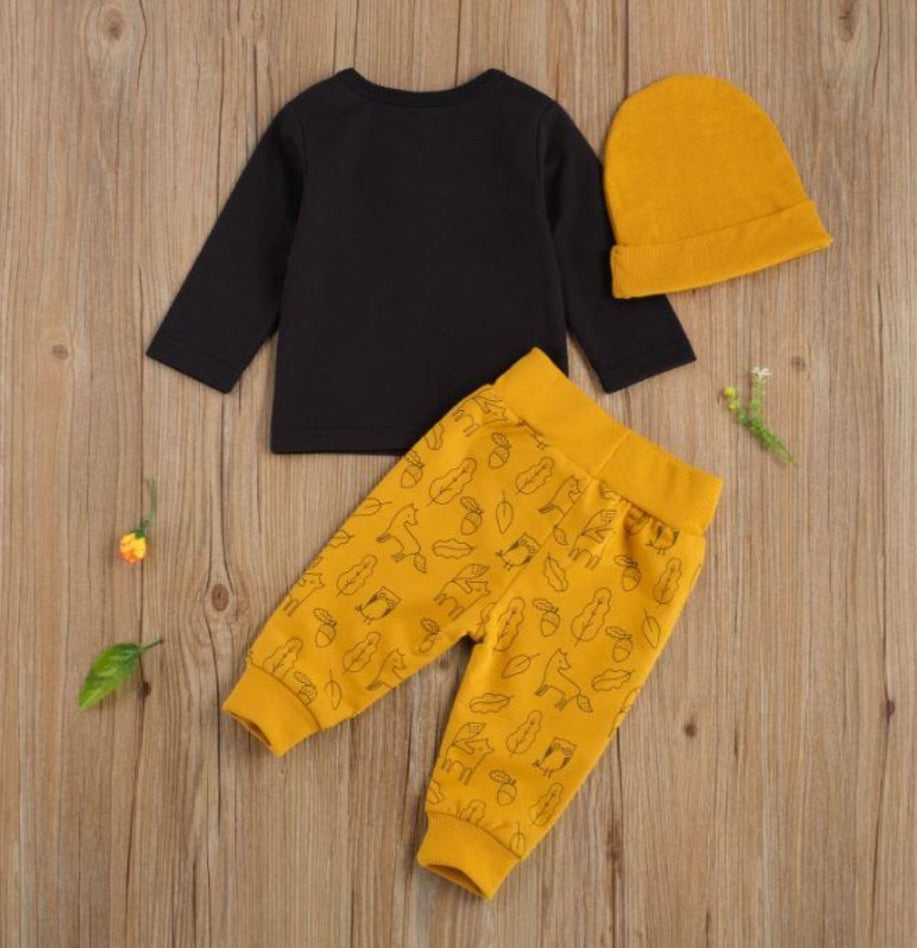 Black and Yellow Fox 3PSC Tracksuit #20001