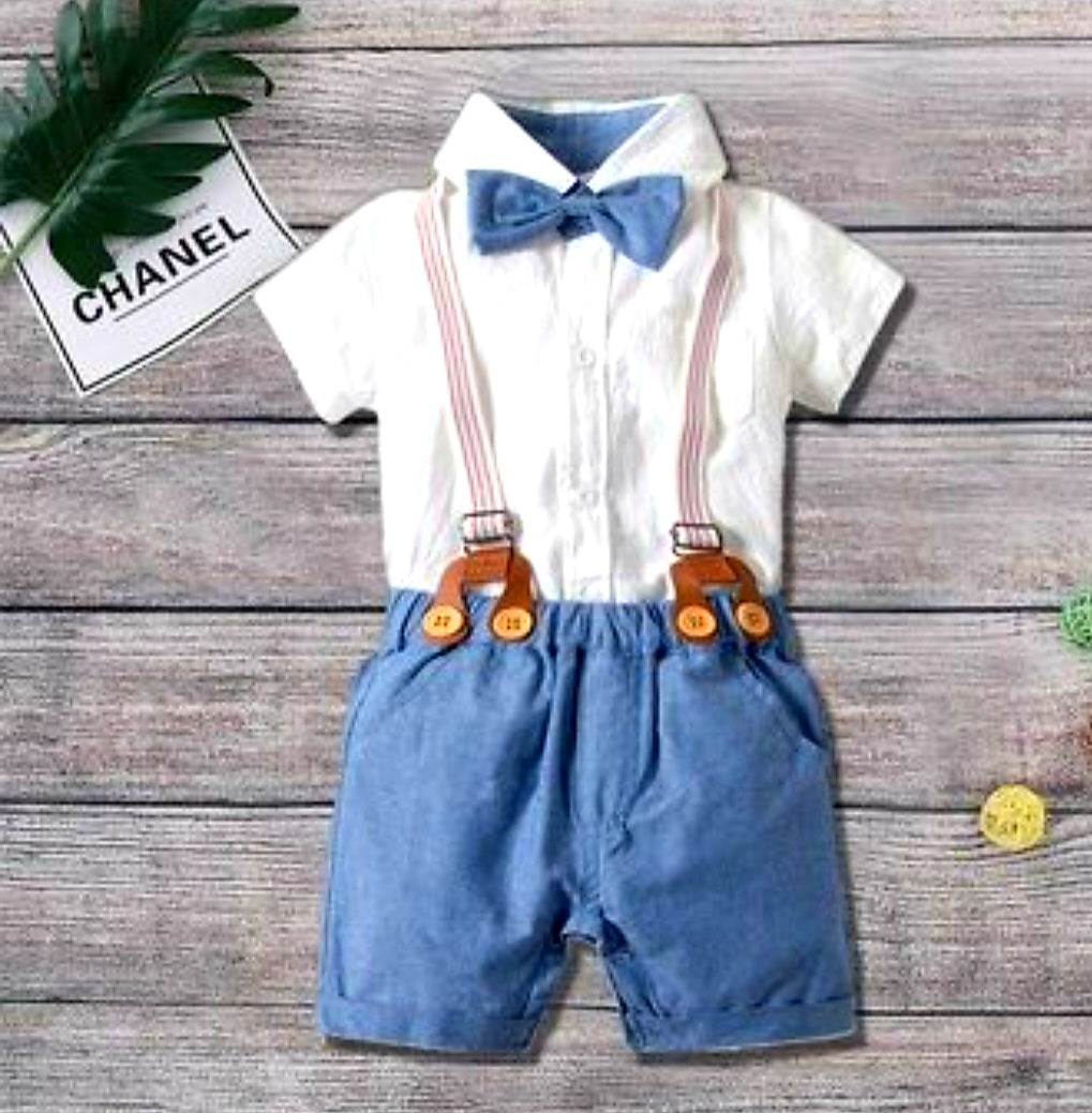 Blue And White Gentleman Suit 4PSC #2000344