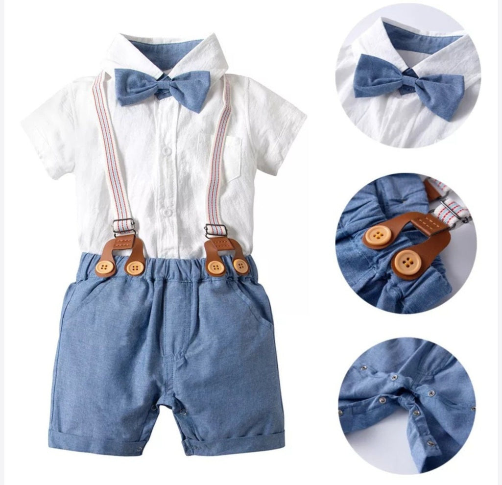 Blue And White Gentleman Suit 4PSC #2000344