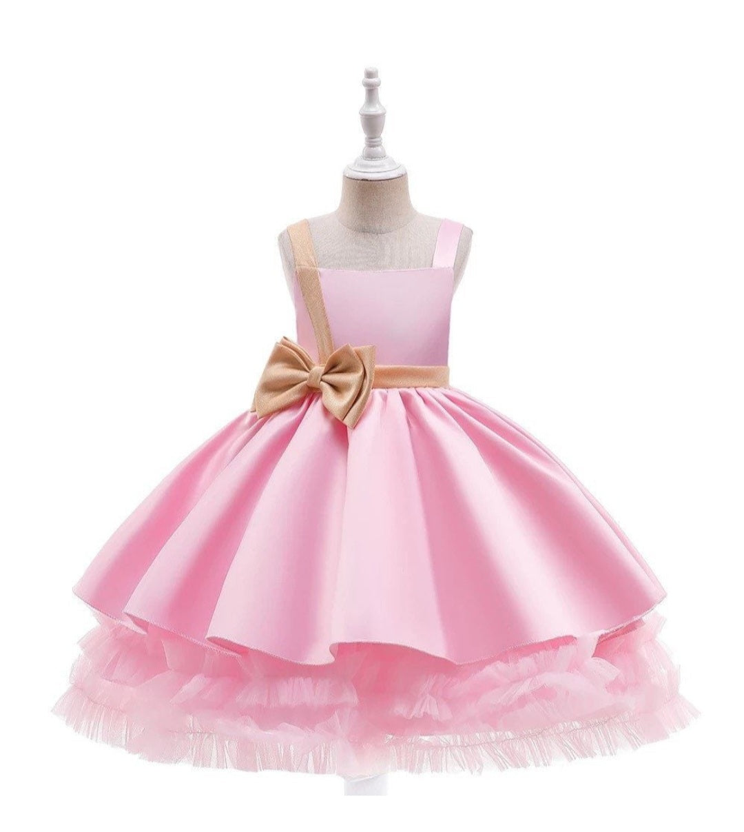 Pink Special Occasions Dress and Gold Bow #1000162