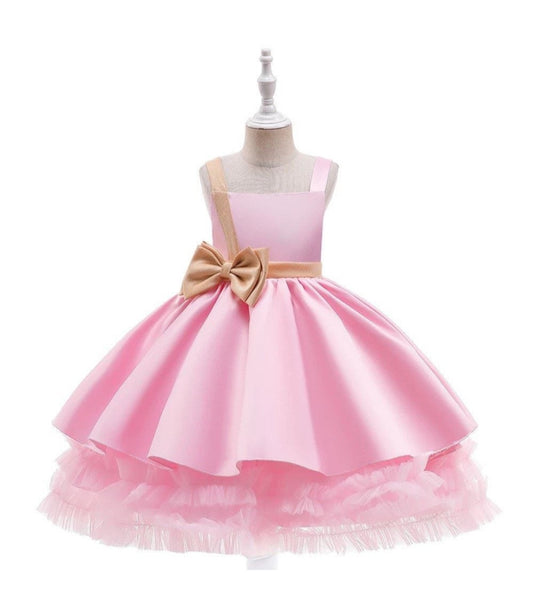 Pink Special Occasions Dress and Gold Bow #1000162